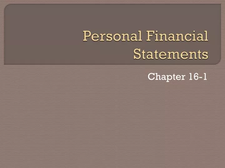 personal financial statements