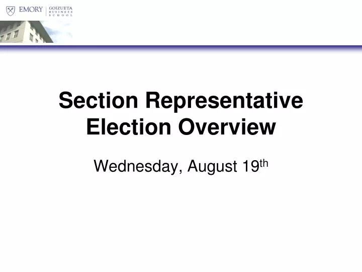 section representative election overview