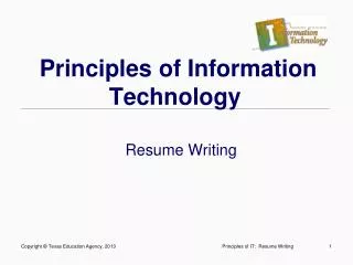 Principles of Information Technology