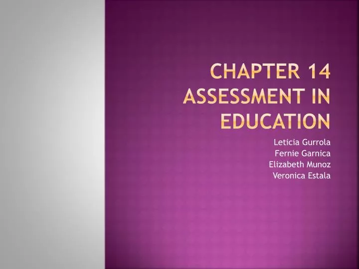 chapter 14 assessment in education