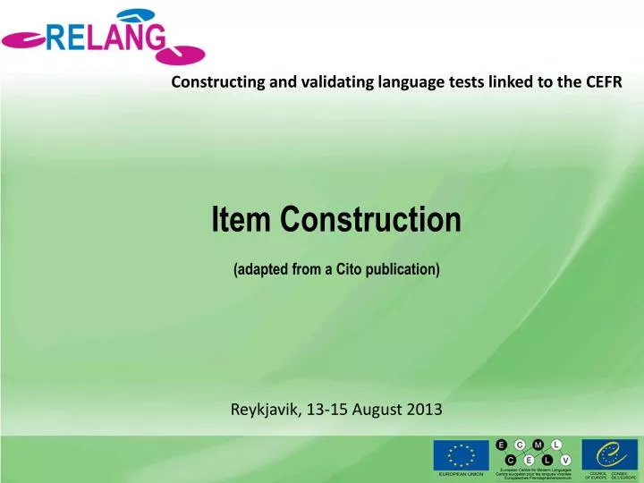 constructing and validating language tests linked to the cefr