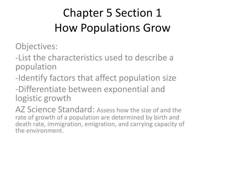 chapter 5 section 1 how populations grow