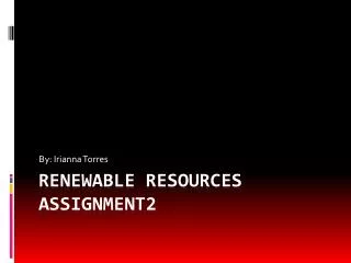 Renewable resources assignment2