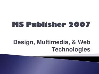 MS Publisher 2007