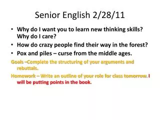 Senior English 2/28/11