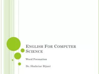English For Computer Science