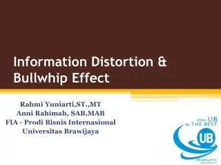 Information Distortion &amp; Bullwhip Effect