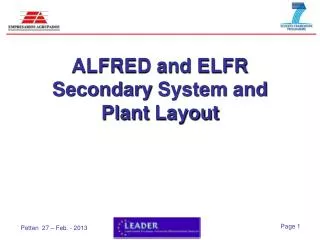 ALFRED and ELFR Secondary System and Plant Layout