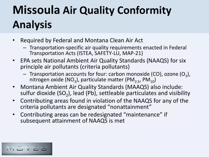 missoula air quality conformity analysis