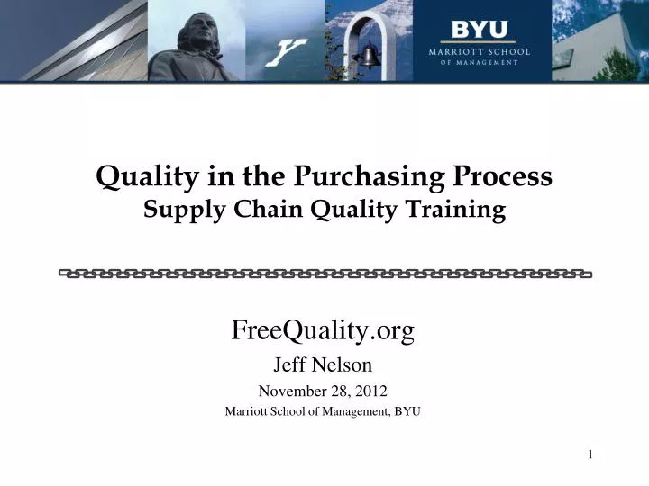 quality in the purchasing process supply chain quality training