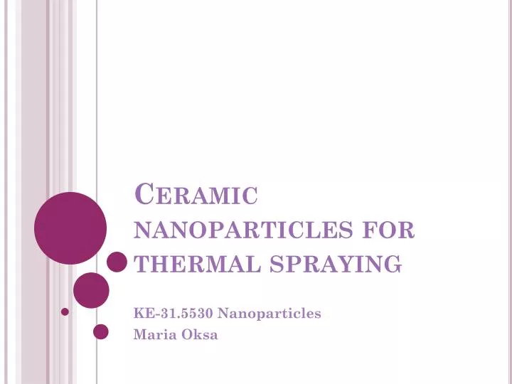 ceramic nanoparticles for thermal spraying
