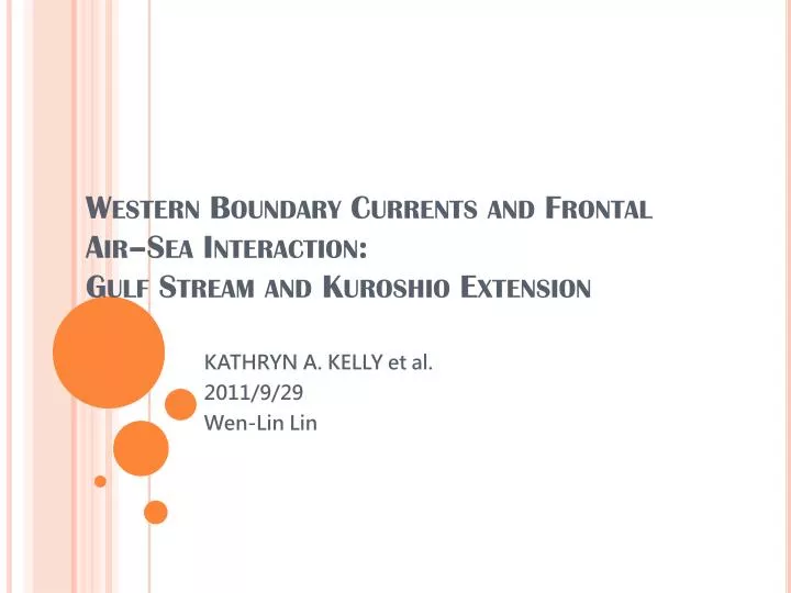 western boundary currents and frontal air sea interaction gulf stream and kuroshio extension