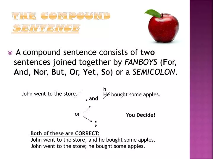 the compound sentence