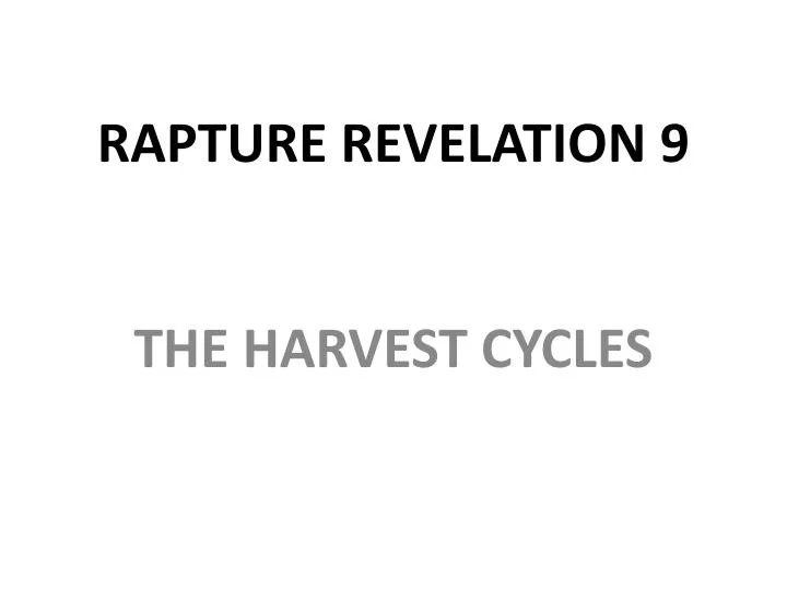 rapture revelation 9