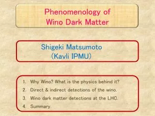 Phenomenology of Wino Dark Matter