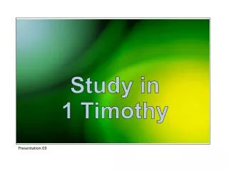 Study in 1 Timothy