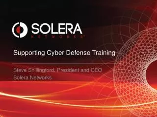Supporting Cyber Defense Training