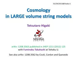 Cosmology in LARGE volume string models
