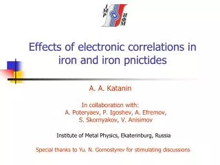Effects of electronic correlations in iron and iron pnictides