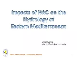 Impacts of NAO on the Hydrology of Eastern Mediterranean