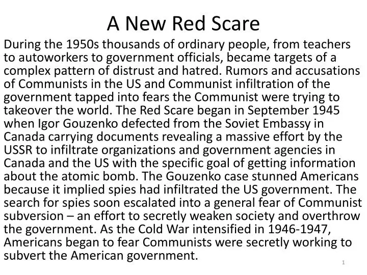 a new red scare