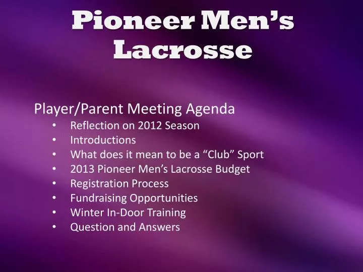 pioneer men s lacrosse