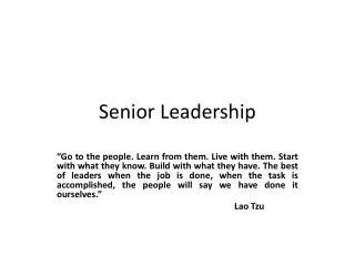 Senior Leadership