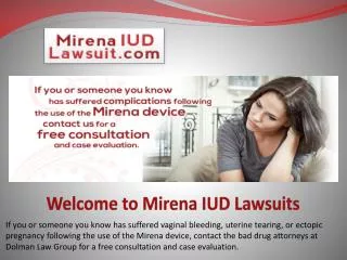 Mirena Lawsuit Settlement