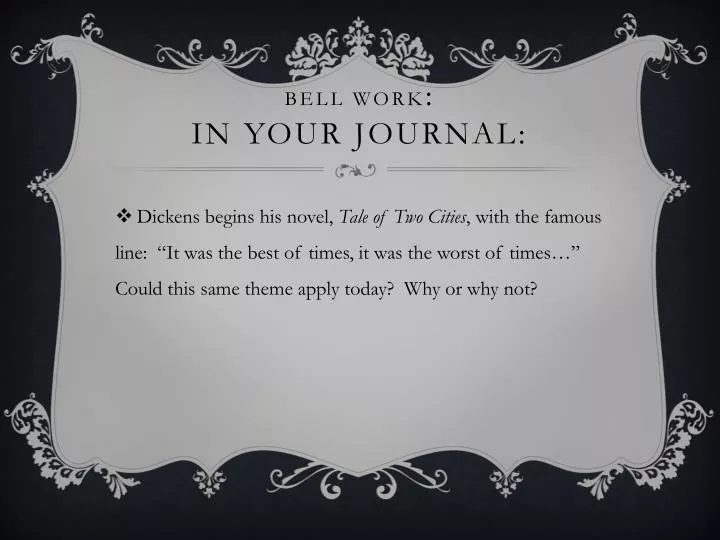 bell work in your journal