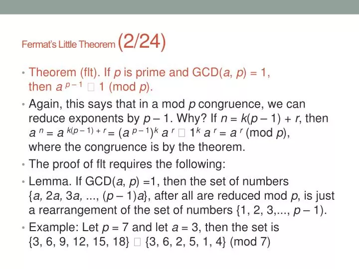 fermat s little theorem 2 24