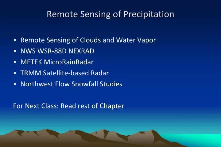 remote sensing of precipitation