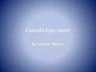 cuando eras joven