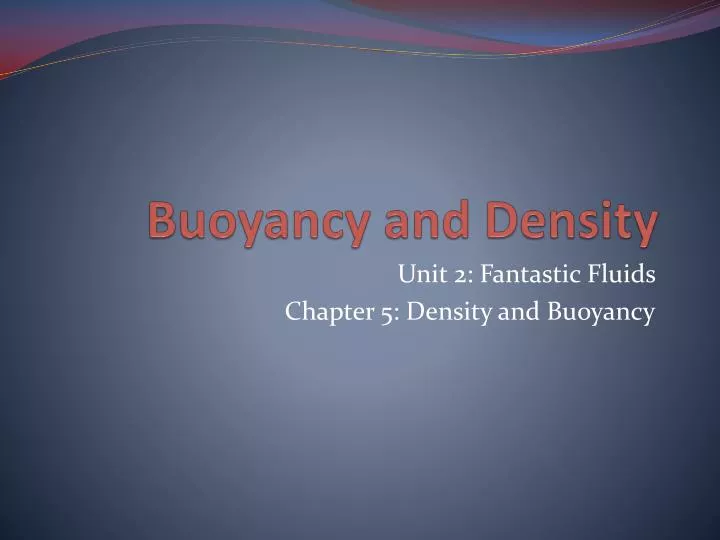 buoyancy and density