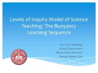 Levels of Inquiry Model of Science Teaching: The Buoyancy Learning Sequence