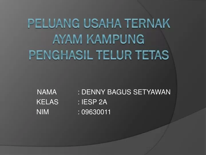 nama denny bagus setyawan kelas iesp 2a nim 09630011