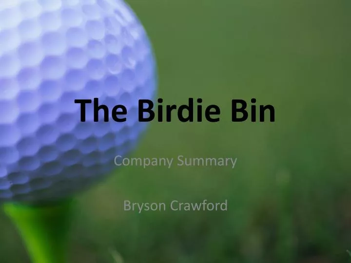 the birdie bin