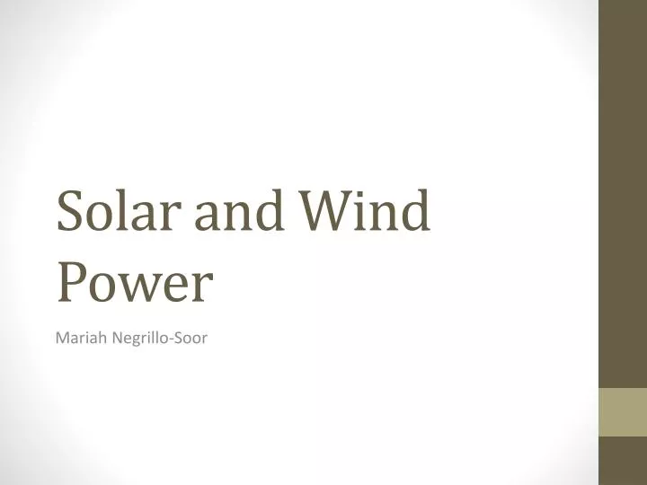 solar and wind power