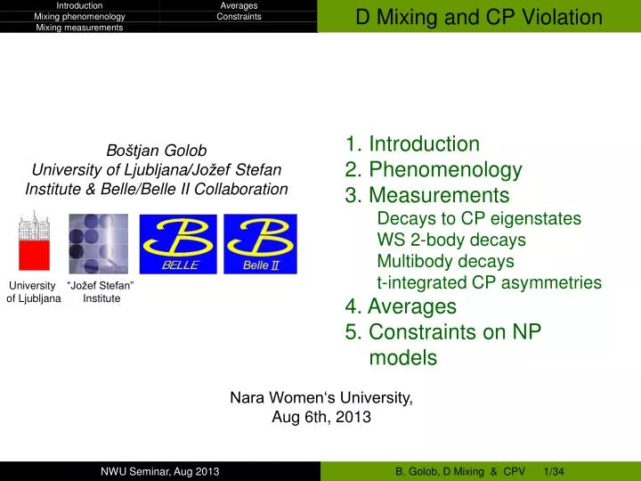 d mixing and cp violation