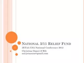 National 3/11 Relief Fund