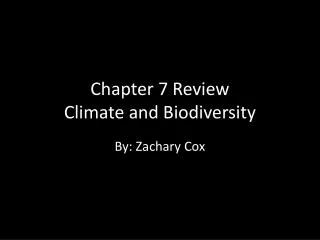 chapter 7 review climate and biodiversity