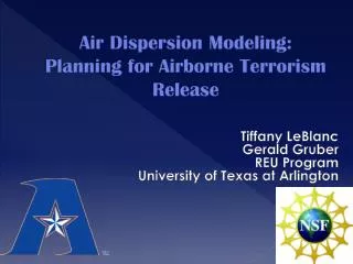 Air Dispersion Modeling: Planning for Airborne Terrorism Release