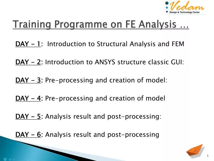 training programme on fe analysis