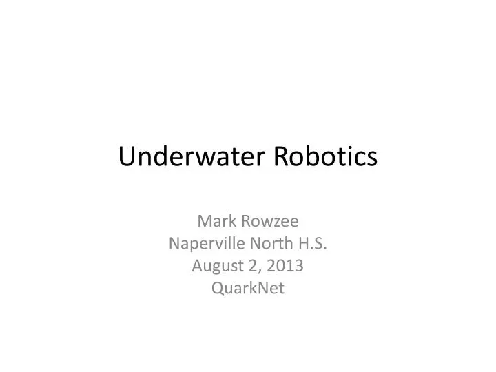 underwater robotics