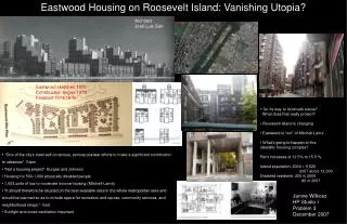 Eastwood Housing on Roosevelt Island: Vanishing Utopia?
