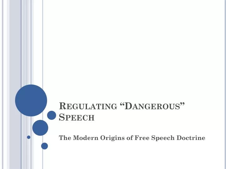 regulating d angerous speech