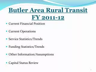 Butler Area Rural Transit FY 2011-12