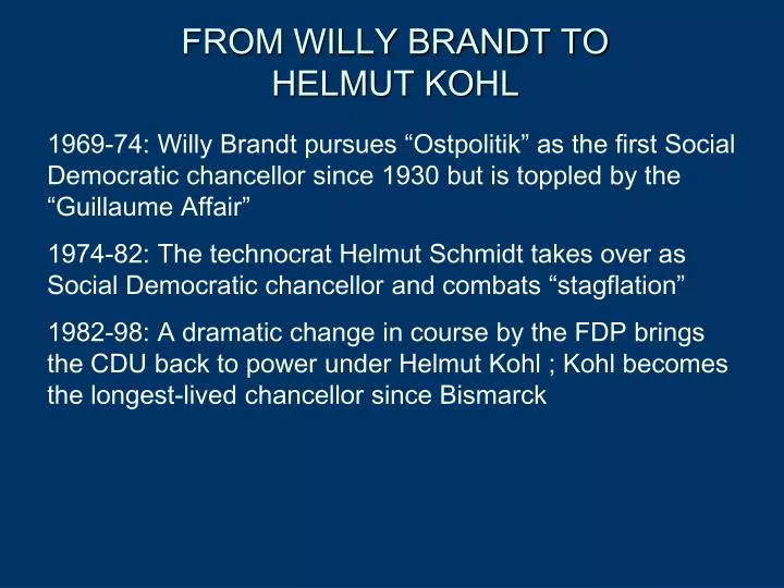 from willy brandt to helmut kohl