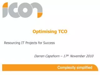 Optimising TCO