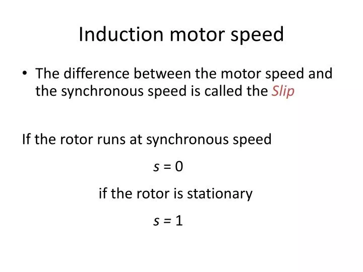 induction motor speed