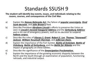 Standards SSUSH 9